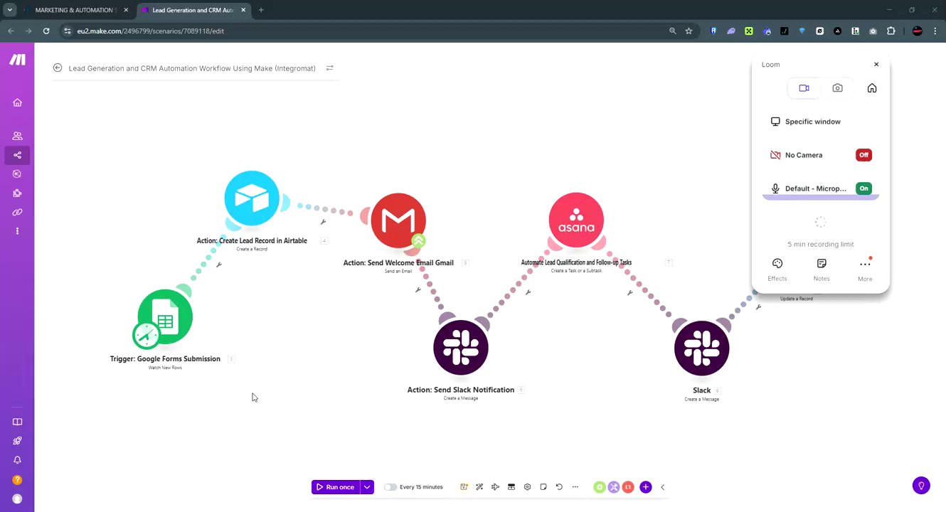 n8n lead-gen workflow — 3:30 demo walkthrough thumbnail